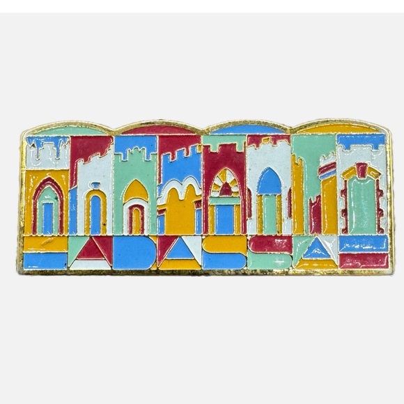 Hadassah colorful enamel brooch pin pendant The Eight Gates of Jerusalem - Picture 3 of 7